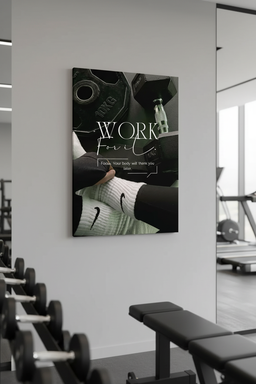 WORK For It Motivasyon Kanvas Tablosu