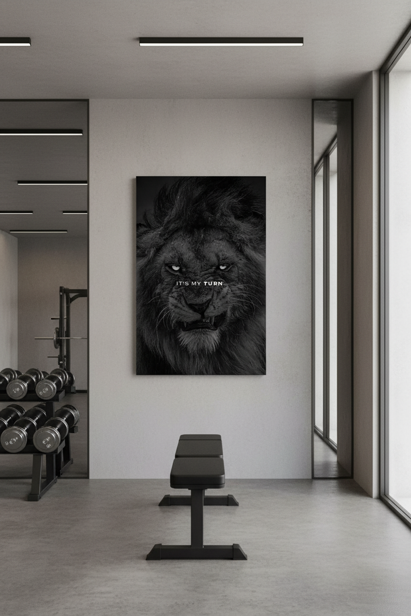 Benim Sıram Motivasyon Aslanı Kanvas Tablo