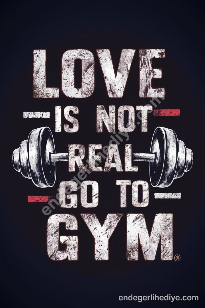 Aşk Gerçek Değil: Gym Motivasyon Kanvas Tablo