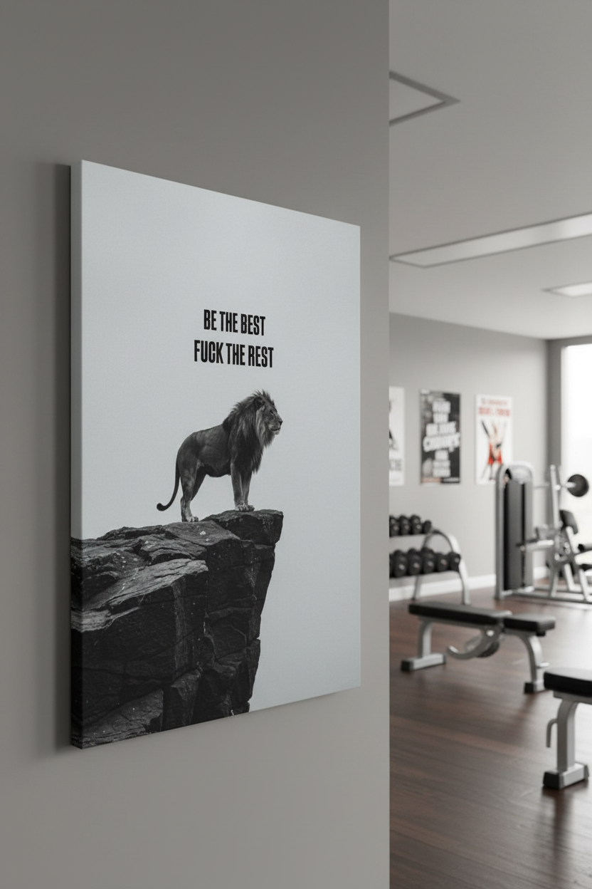 Aslan Motivasyon Kanvas Tablo | En İyi Ol