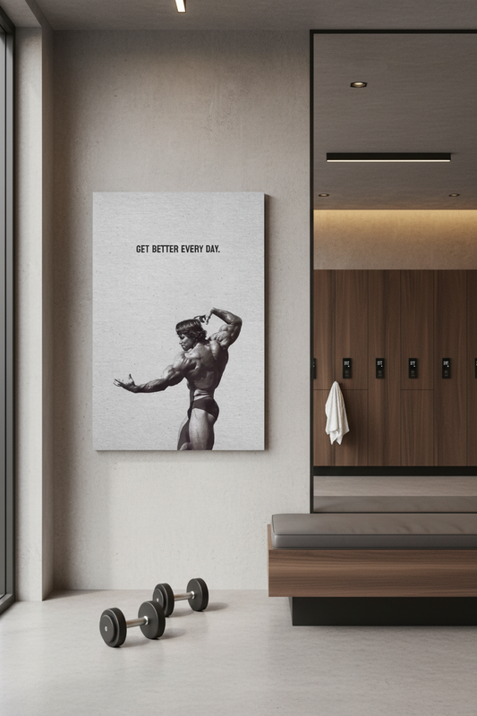 Arnold Schwarzenegger: Her Gün Daha İyi Ol Motivasyon Kanvası