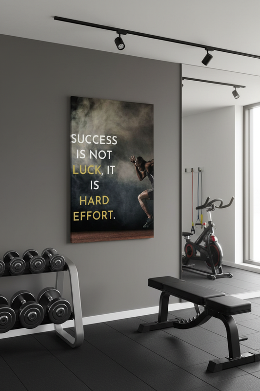 Başarı: Şans Değil, Çalışma Eseri Spor Temalı Kanvas Tablo
