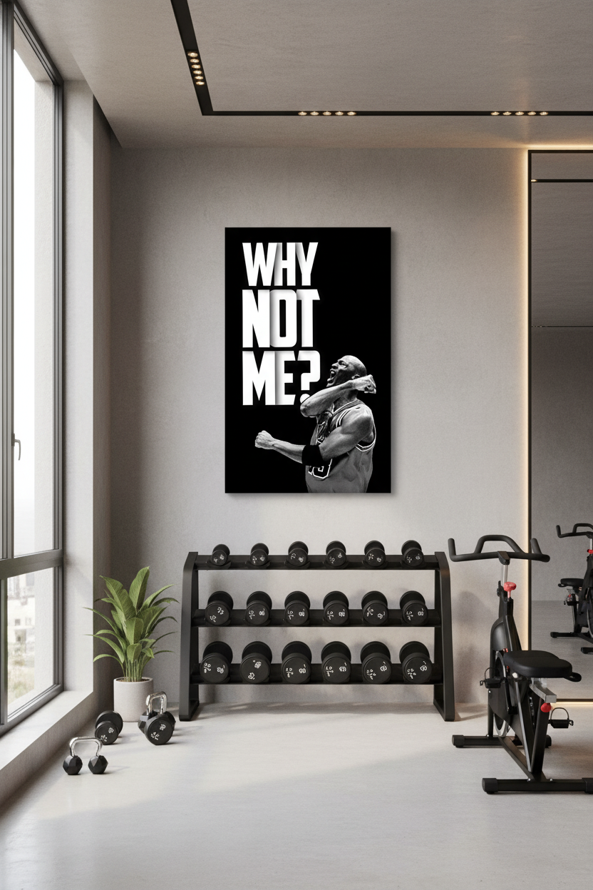 Neden Ben Olmayayım Ki? Michael Jordan Motivasyon Kanvas Tablo