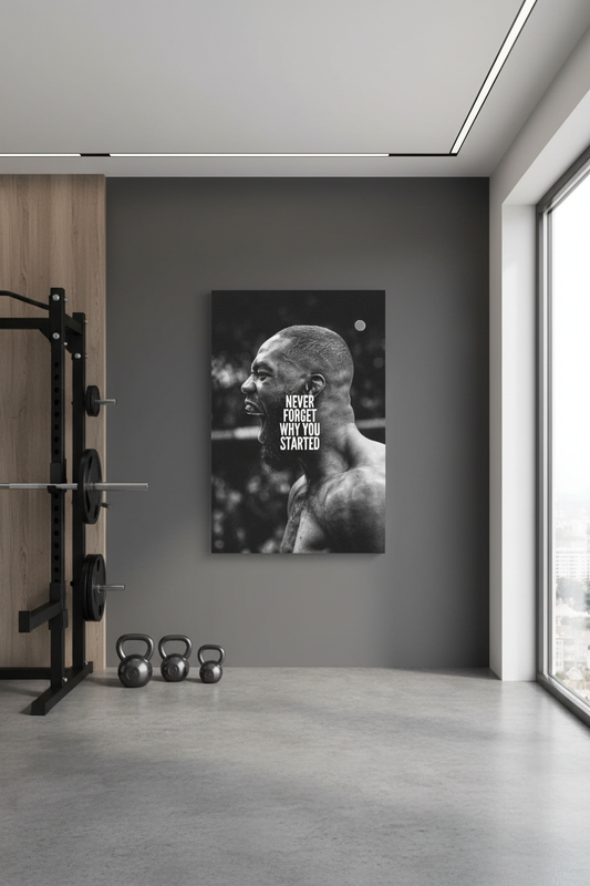 Asla Neden Başladığını Unutma Motivasyon Kanvas Tablo