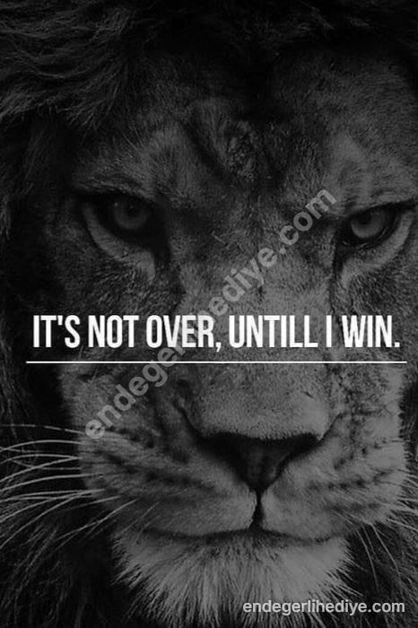 Aslan Gücü Motivasyon Kanvas Tablo: Pes Etme Ruhu