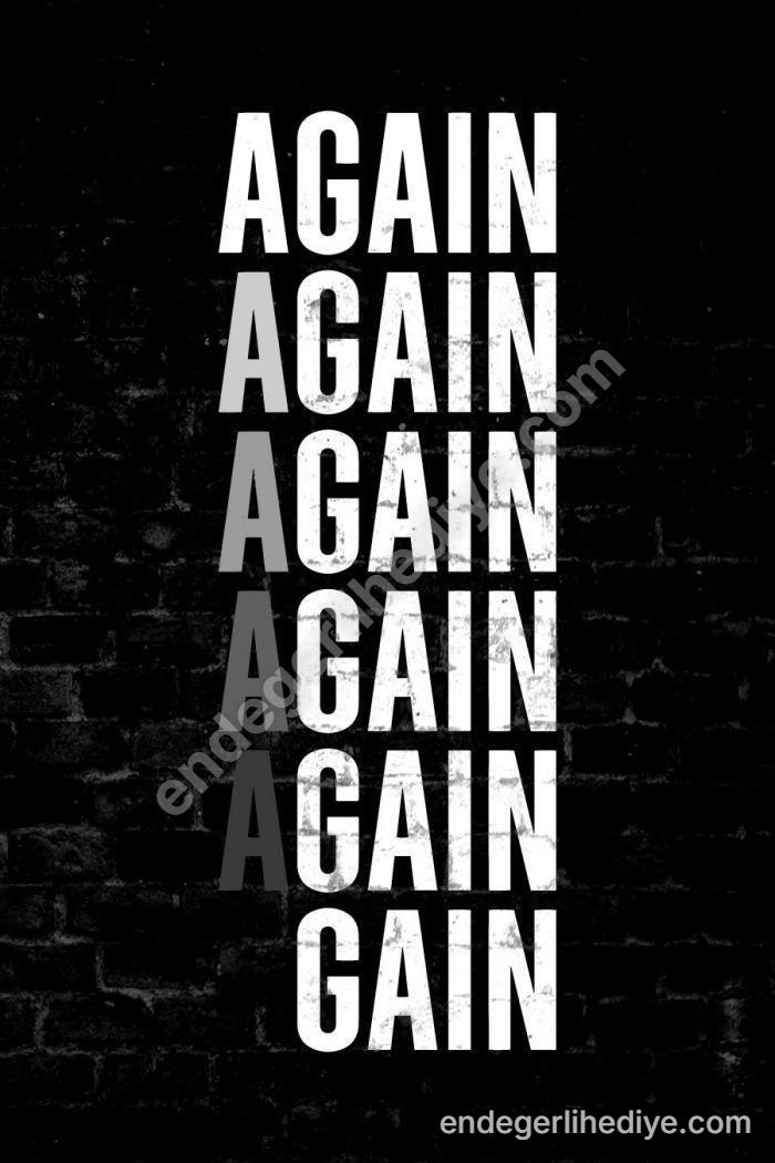 AGAIN GAIN Motivasyon Duvar Tablosu