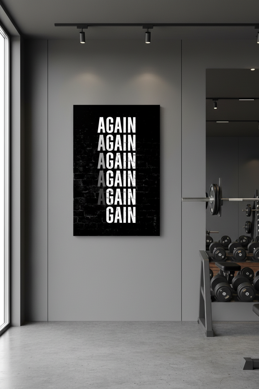 AGAIN GAIN Motivasyon Duvar Tablosu