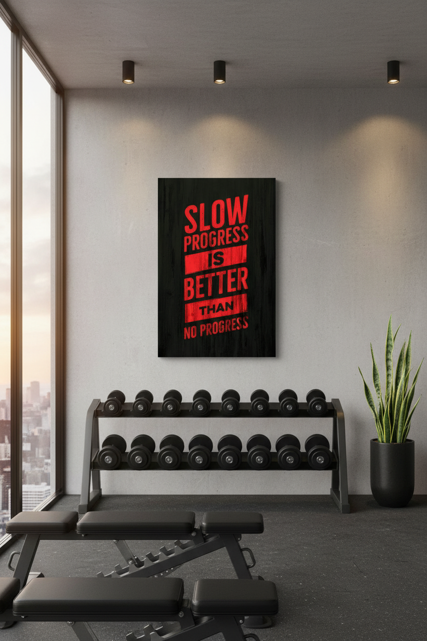 Yavaş İlerleme Gücü Motivasyon Kanvas Tablosu