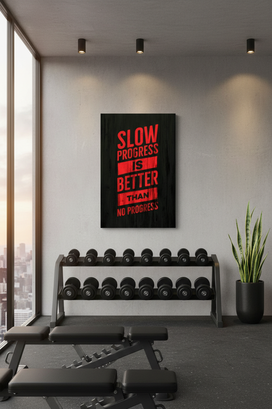 Yavaş İlerleme Gücü Motivasyon Kanvas Tablosu