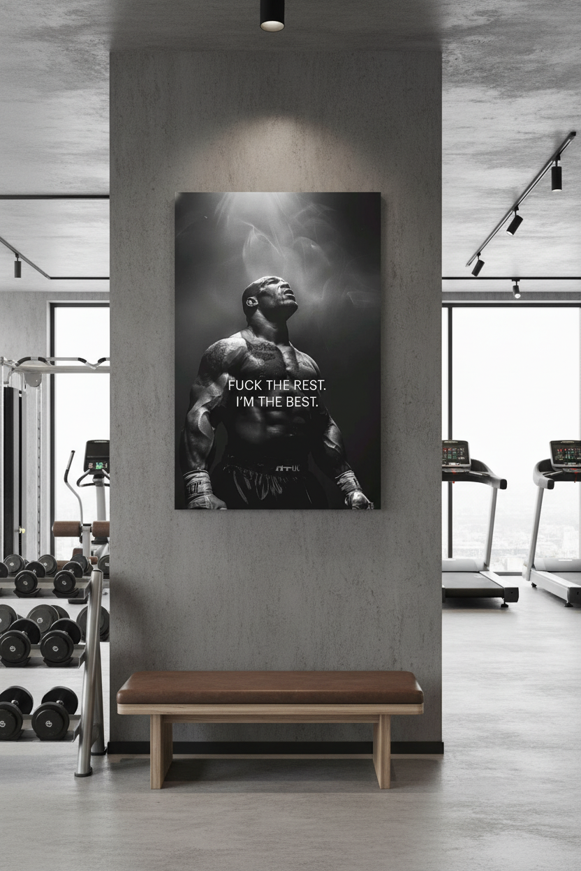 En İyisi Benim: Boksör Motivasyon Kanvas Tablo