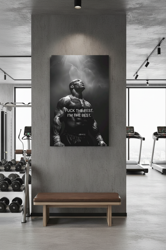 En İyisi Benim: Boksör Motivasyon Kanvas Tablo