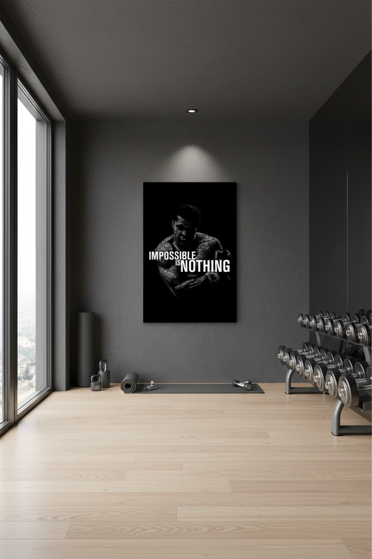 İmkansız Diye Bir Şey Yok: Muhammad Ali Motivasyon Kanvas Tablo