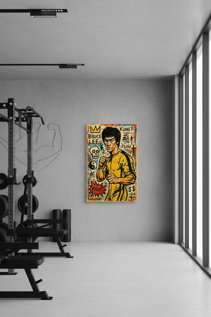 Efsane Bruce Lee: Kung Fu Sanatı & Sokak Ruhlu Kanvas Tablo
