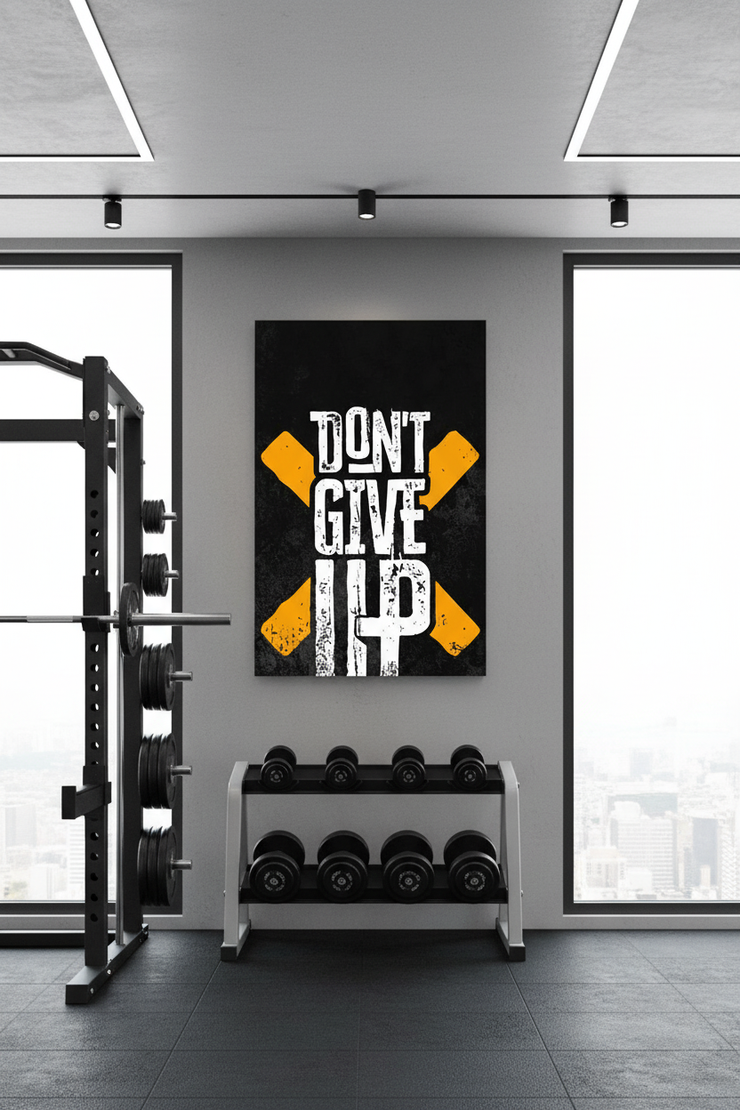 Vazgeçme Motivasyon Kanvas Tablo | Spor Salonu Duvar Dekoru