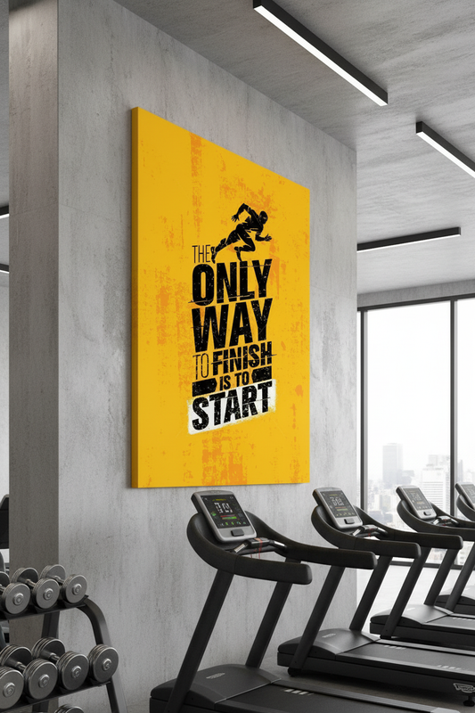 Başlamak Bitirmenin Tek Yolu Motivasyon Kanvas Tablo