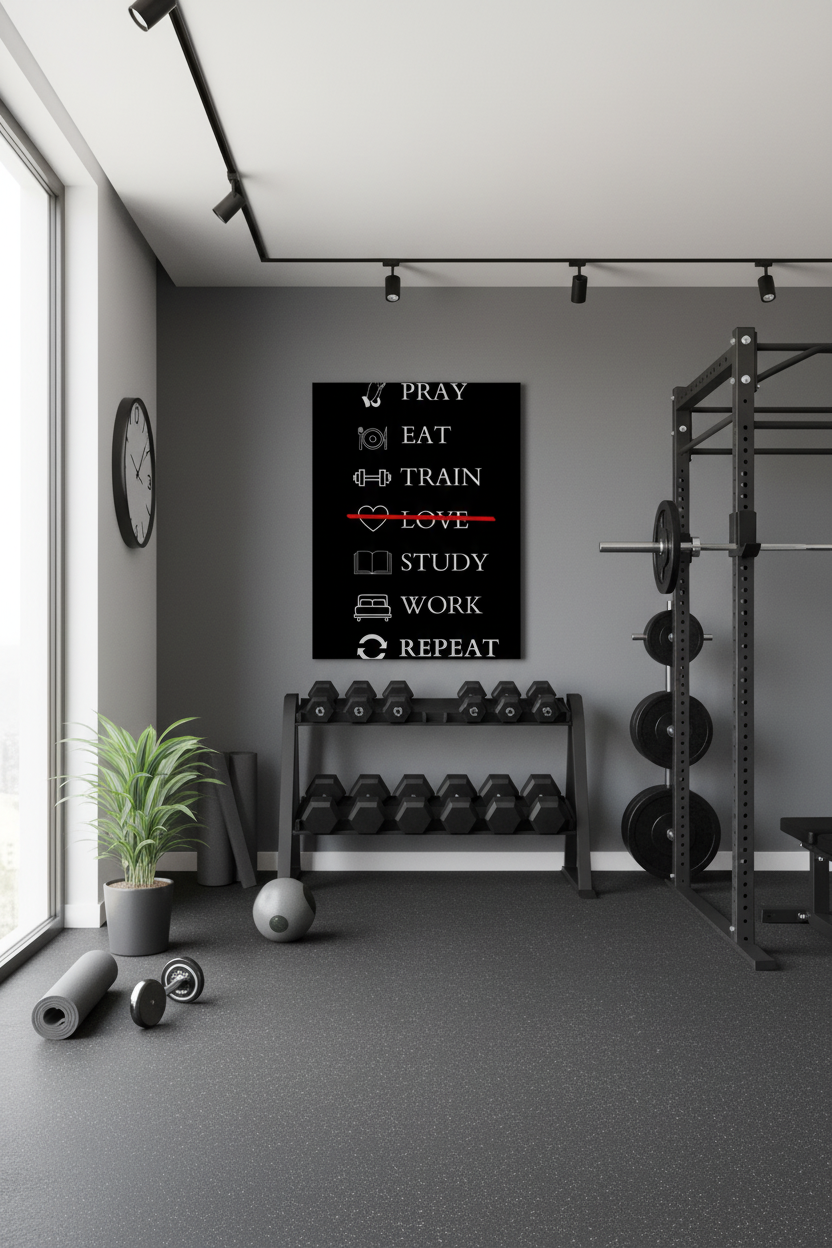 Disiplin ve Motivasyon Kanvas Tablosu - Hayat Rutini