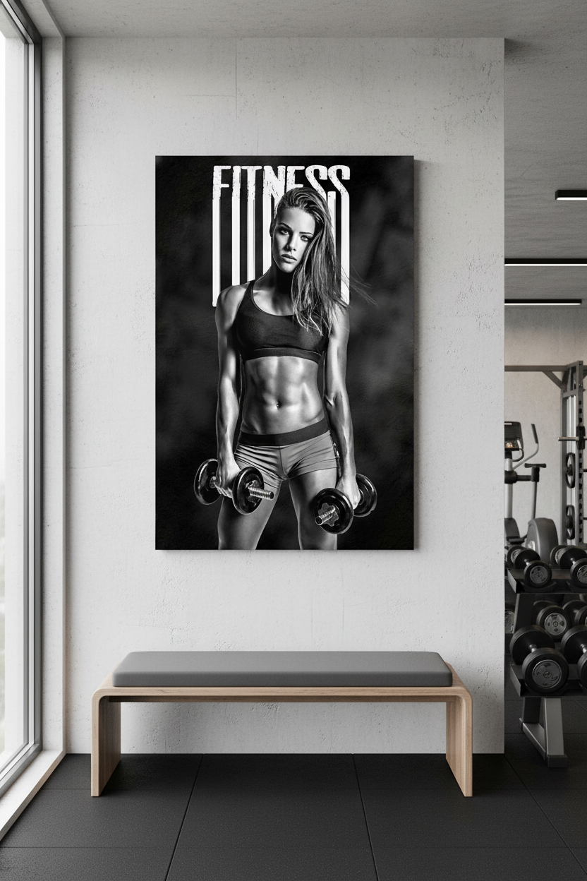 Fitness Motivasyon: Güçlü Duruş Kanvas Tablo