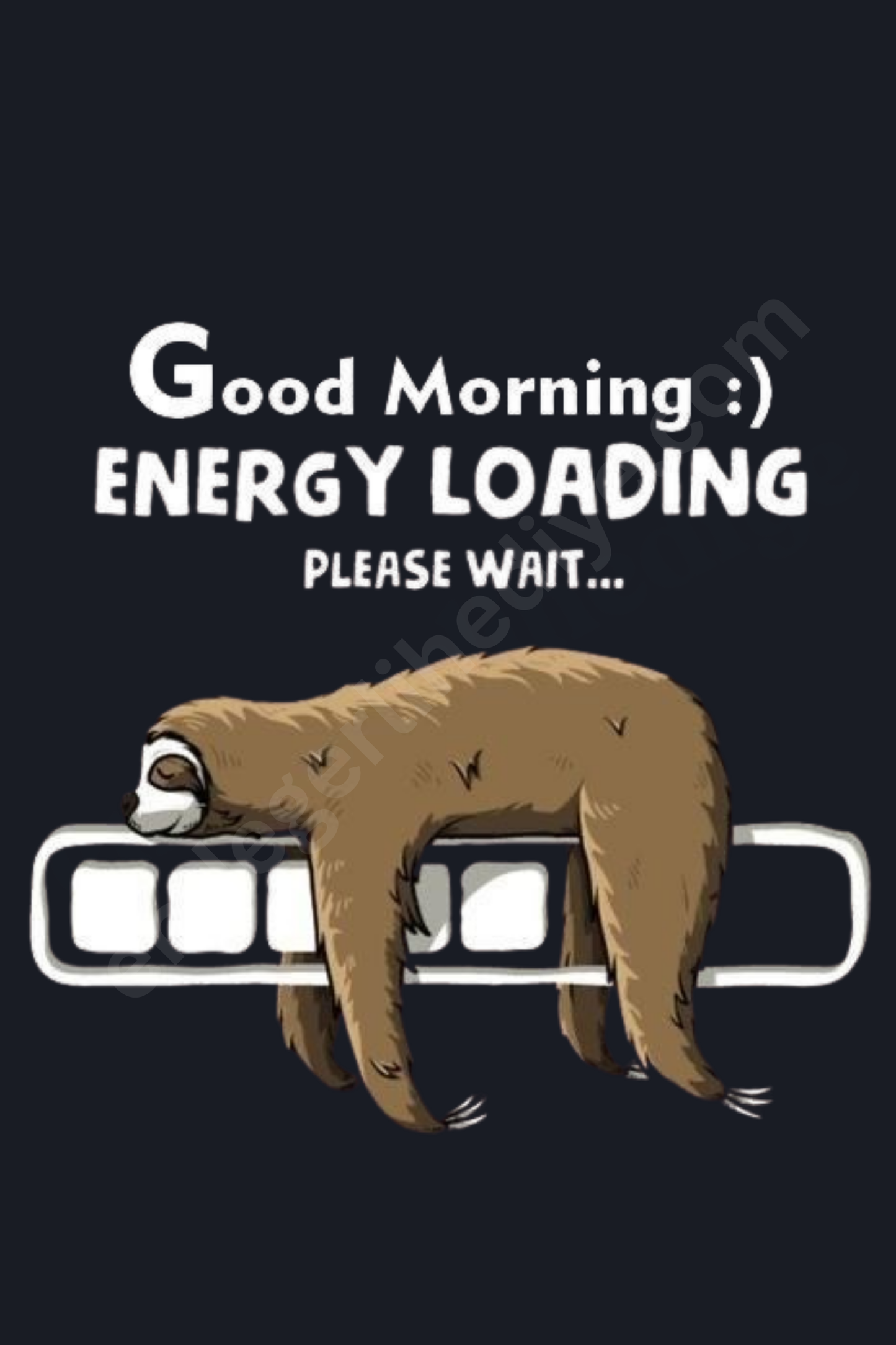 Energy Loading Sloth – Eğlenceli Kafe Kanvas Tablo