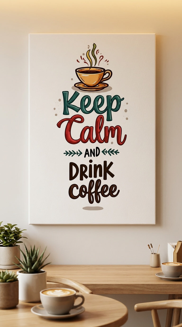Keep Calm & Drink Coffee Canvas 40x60